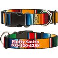 Buckle-Down Polyester Personalized Dog Collar, Zarape, Large