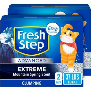 Fresh Step Advanced Extreme Mountain Spring Scented Clumping Clay Cat Litter, 18.5-lb box, 2 pack