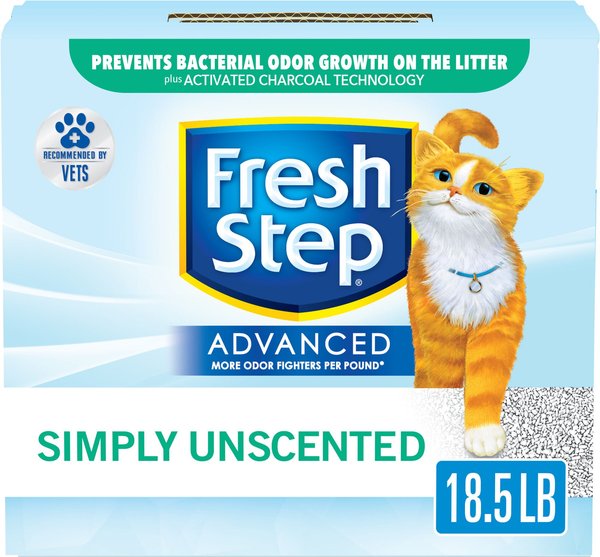 Fresh Step Advanced Simply Unscented Clumping Clay Cat Litter, 18.5-lb box, 1 pack slide 1 of 9