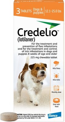 Credelio Chewable Tablet for Dogs, 12.1-25 lbs, (Orange Box), slide 1 of 1