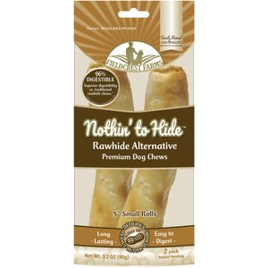 Fieldcrest Farms Nothin' To Hide Rawhide Alternative Small Roll 5" Peanut Butter Flavor Natural Chew Dog Treats, 2 count