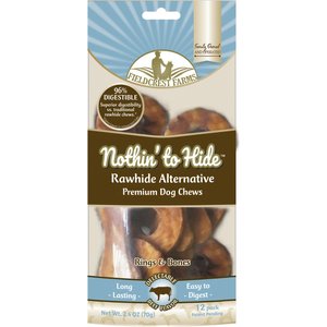 Fieldcrest Farms Nothin' To Hide Rawhide Alternative Premium Dog Chews Ring & Bone Beef Flavor Natural Chew Dog Treats, 12 count
