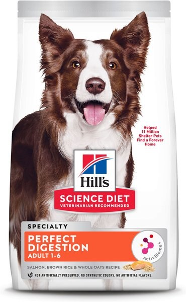 Hill's Science Diet Adult Perfect Digestion Salmon Dry Dog Food, 12-lb bag slide 1 of 9