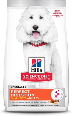 Hill's Science Diet Adult 7+ Perfect Digestion Small Bites Chicken Dry Dog Food, 12-lb bag, slide 1 of 1