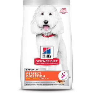 Hill's Science Diet Adult 7+ Perfect Digestion Small Bites Chicken Dry Dog Food, 12-lb bag