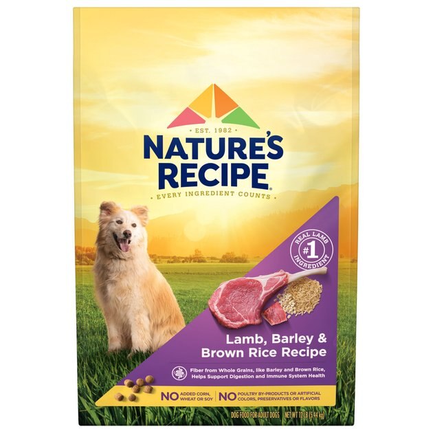 NATURE'S RECIPE Adult Lamb & Rice Recipe Dry Dog Food, 12lb bag
