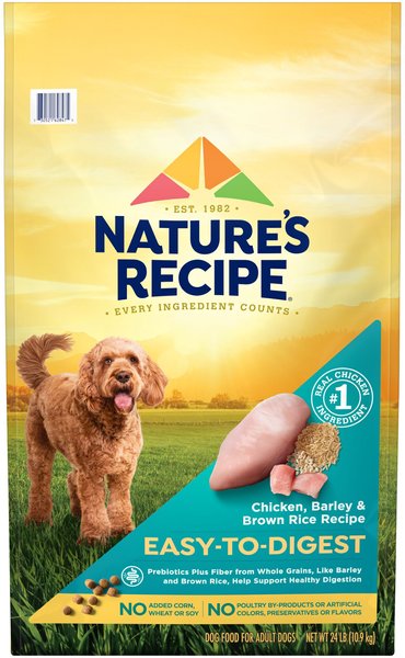 Nature's Recipe Easy-To-Digest Chicken, Rice & Barley Recipe Dry Dog Food, 24-lb bag slide 1 of 7