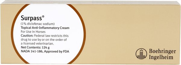 Surpass (1% Diclofenac Sodium) Topical Cream for Horses, 124 g, 1 Tube slide 1 of 9