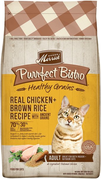Merrick Purrfect Bistro Healthy Grains Real Chicken + Brown Rice Recipe Adult Dry Cat Food, 12-lb bag slide 1 of 9