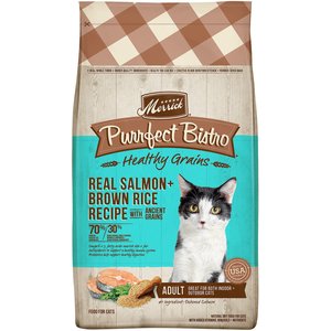 Merrick Purrfect Bistro Healthy Grains Real Salmon + Brown Rice Recipe Adult Dry Cat Food, 12-lb bag