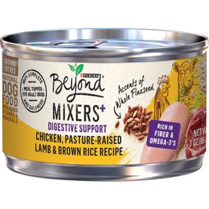 Purina Beyond Mixers+ Digestive Support Chicken & Pasture-Raised Lamb & Brown Rice Recipe Wet Dog Food Topper, 3-oz can, case of 12
