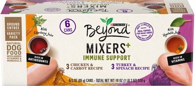 Purina Beyond Mixers+ Immune Support Variety Pack Wet Dog Food Topper, 3-oz can, case of 6, slide 1 of 1