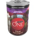 Purina ONE SmartBlend True Instinct Classic Ground Real Beef & Bison Grain-Free Wet Dog Food, 13-oz can, case of 12