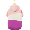 Frisco Colorblock Dog & Cat Hoodie with Sleeves, Purple/Peach, X-Small