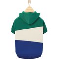 Frisco Colorblock Dog & Cat Hoodie with Sleeves, Green/Blue, XX-Large
