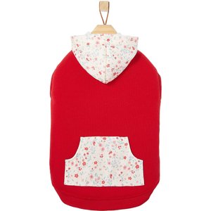 Frisco Floral Accent Dog & Cat Hoodie, Red, X-Large