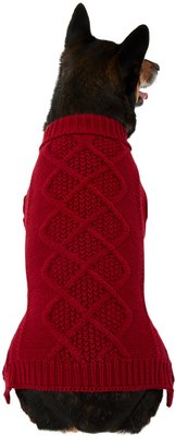 Frisco Chunky Cable Knit Dog & Cat Turtleneck Sweater, Red, slide 1 of 1
