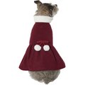 Frisco Pom Pom Bow Dog & Cat Peacoat Dress, Red, X-Small
