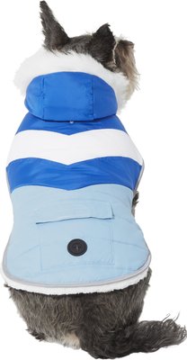 Frisco Chevron Insulated Dog & Cat Parka with Pocket, Blue, slide 1 of 1
