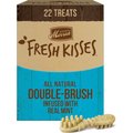 Merrick Fresh Kisses Double-Brush Mint Breath Strip Infused Large Dental Dog Treats, 22 count