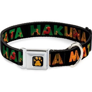 Buckle-Down Lion King Hakuna Matata Polyester Dog Collar, Medium: 11 to 16.5-in neck, 1-in wide