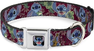 Buckle-Down Lilo & Stitch 6-Expressions Tropical Flora Polyester Dog Collar, slide 1 of 1