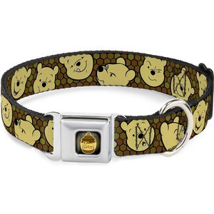 Buckle-Down Winnie the Pooh Expressions Polyester Dog Collar, Large: 15 to 24-in neck, 1-in wide
