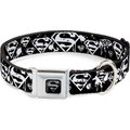 Buckle-Down Superman Shield Splatter Polyester Dog Collar, Large Wide: 20 to 31-in neck, 1.5-in wide
