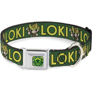 Buckle-Down Kawaii Loki Standing Pose Polyester Dog Collar, Medium: 11 to 16.5-in neck, 1-in wide