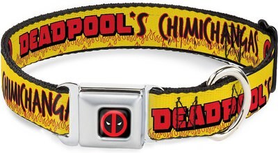 Buckle-Down Deadpool's Chimichanga Flames Polyester Dog Collar, slide 1 of 1