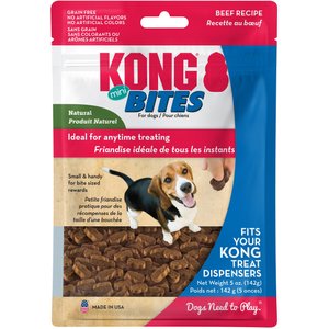 KONG Mini Bites Beef Recipe Grain-Free Dog Treats, 5-oz pouch