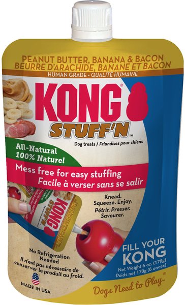 KONG Stuff'N Peanut Butter, Banana & Bacon Lickable Dog Treat, 6-oz pouch slide 1 of 4