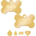 Quick-Tag Coated Metal Personalized Dog & Cat ID Tag, Metallic Gold, Large Bone