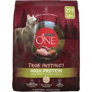 Purina ONE True Instinct Chicken & Duck High Protein Dry Dog Food, 27.5-b bag