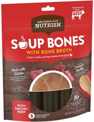 Rachael Ray Nutrish Soup Bones with Bone Broth Savory Beef Chew Bone Dog Treats, 5 count, slide 1 of 1