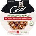 Cesar Wholesome Bowls Beef, Chicken, Potatoes & Carrots Recipe Wet Dog Food, 3-oz tray, case of 10