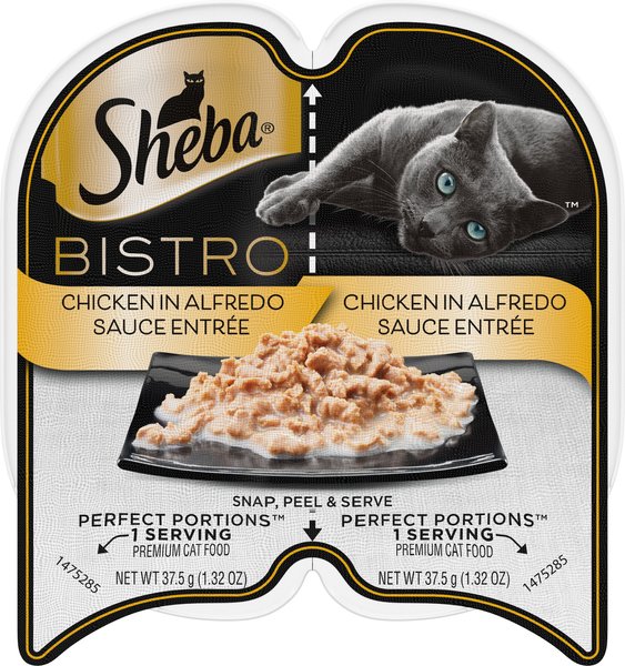Sheba Perfect Portions Bistro Chicken in Alfredo Sauce Wet Cat Food, 2.64-oz tray, case of 24 slide 1 of 8