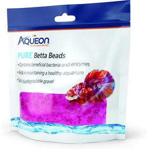 Aqueon PURE Betta Beads Aquarium Water Care, 8.8-oz bag, Pink