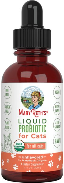 MaryRuth's Liquid Probiotic Unflavored Cat Supplement, 4-oz bottle slide 1 of 6