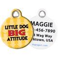 Dog Tag Art Little Dog Big Attitude Personalized Dog ID Tag, Small