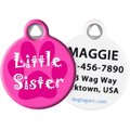 Dog Tag Art Little Sister Personalized Dog & Cat ID Tag, Small