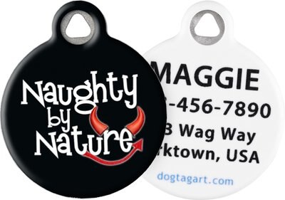 Dog Tag Art Naughty by Nature Personalized Dog & Cat ID Tag, slide 1 of 1