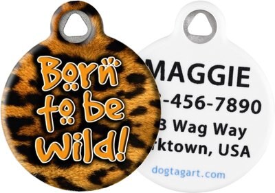 Dog Tag Art Born To Be Wild Personalized Dog & Cat ID Tag, slide 1 of 1