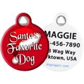 Dog Tag Art Santa's Favorite Personalized Dog & Cat ID Tag, Small