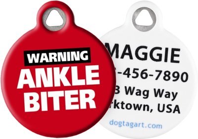 Dog Tag Art Ankle Biter Personalized Dog & Cat ID Tag, slide 1 of 1