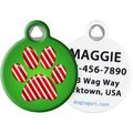 Dog Tag Art Peppermint Paws Personalized Dog & Cat ID Tag, Small
