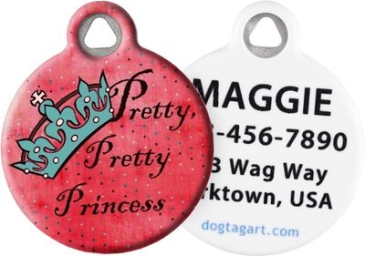 Dog Tag Art Pretty Princess Personalized Dog & Cat ID Tag, slide 1 of 1