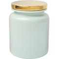 Frisco Modern Gold Rim Ceramic Treat Jar, Soft Seafoam, 5 Cups