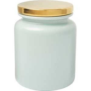 Frisco Modern Gold Rim Ceramic Treat Jar, Soft Seafoam, 5 Cups