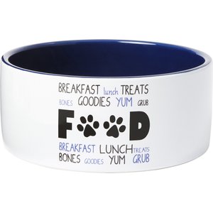 Frisco Food & Paw Non-skid Ceramic Dog Bowl, White, 4 Cups